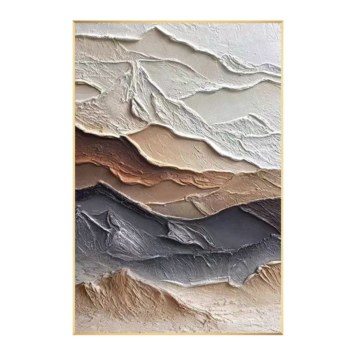 Luxury textured landscape wall art with natural mountain texture