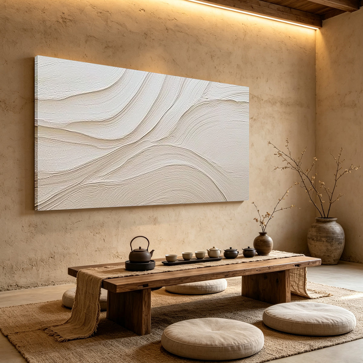 Ivory Wabi Sabi wall decor with calming modern design
