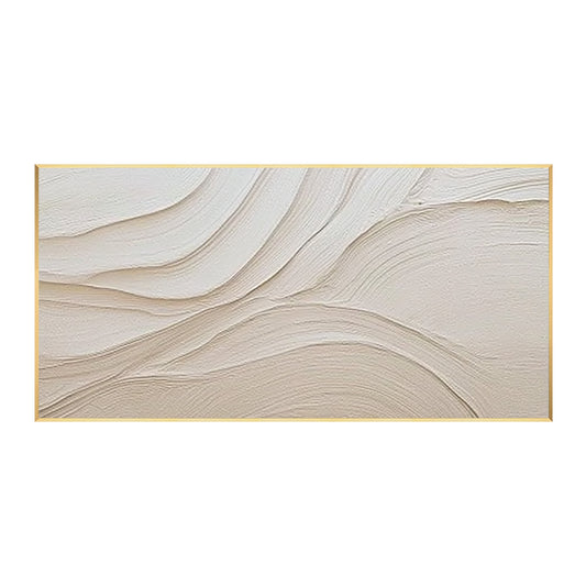 3D framed ivory Wabi Sabi wall art with textured surface
