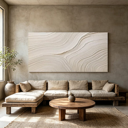 Modern organic textured canvas artwork for contemporary home interior