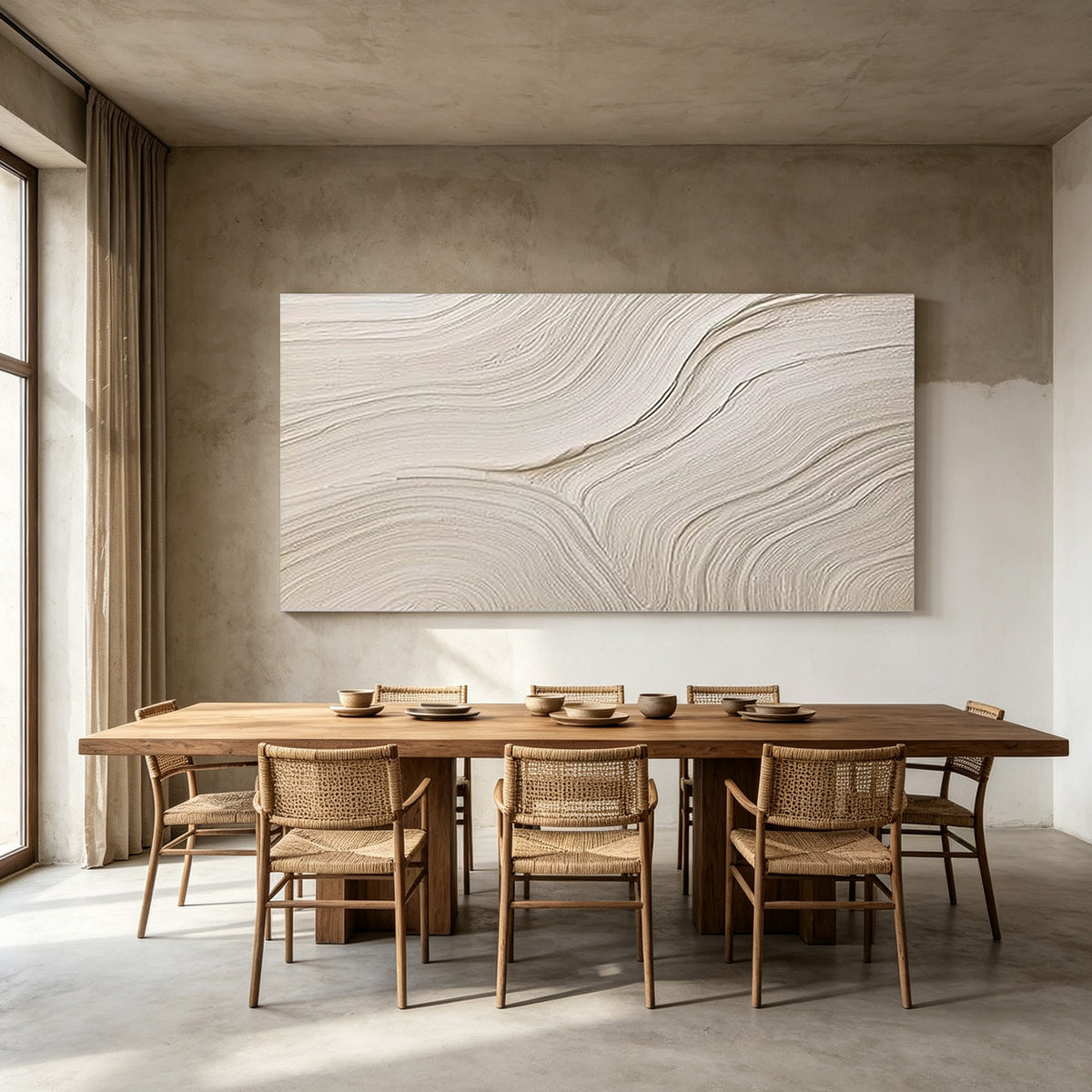 Wabi Sabi minimalist painting with calming neutral tones