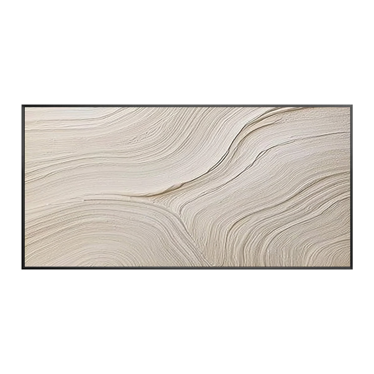 Framed textured abstract painting creating a peaceful living space