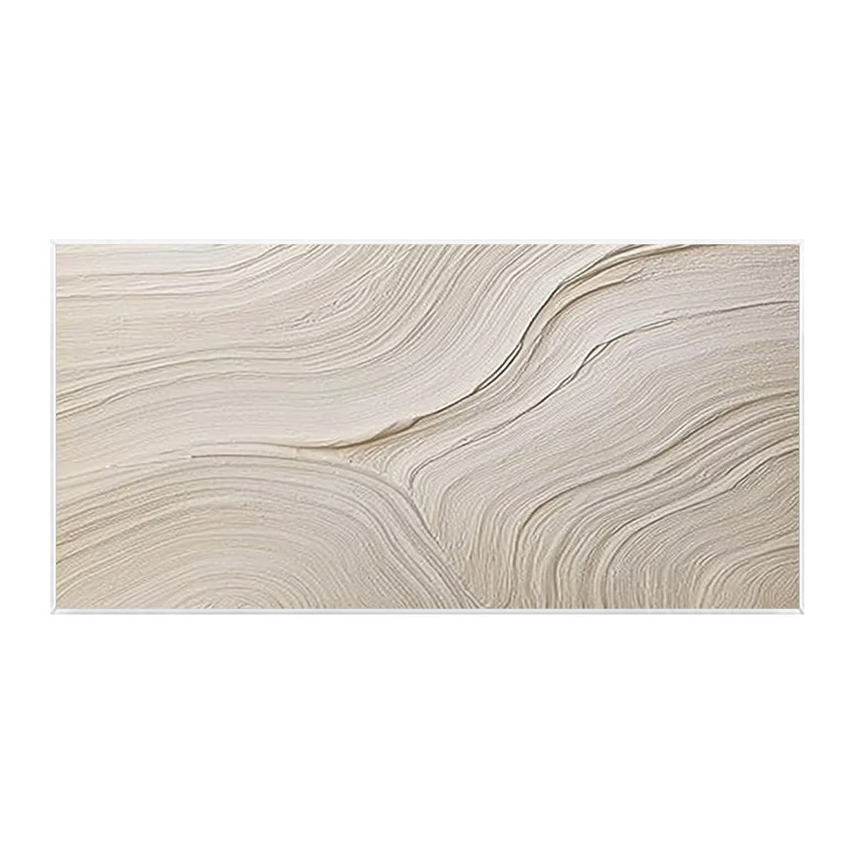 3D ivory textured wall art with minimalist Wabi Sabi abstract design