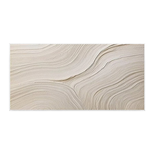 3D ivory textured wall art with minimalist Wabi Sabi abstract design