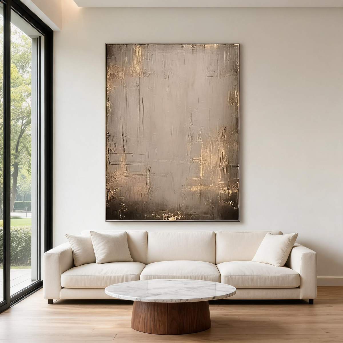 Modern rustic abstract canvas artwork ready to hang