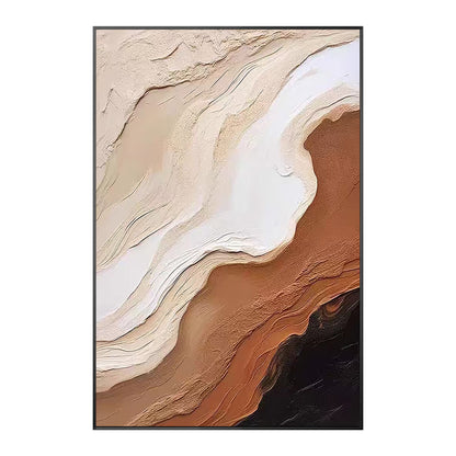 abstract wall art in beige and brown  for livng  room decor 