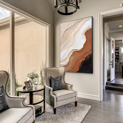 Abstract wall art with layered organic textures