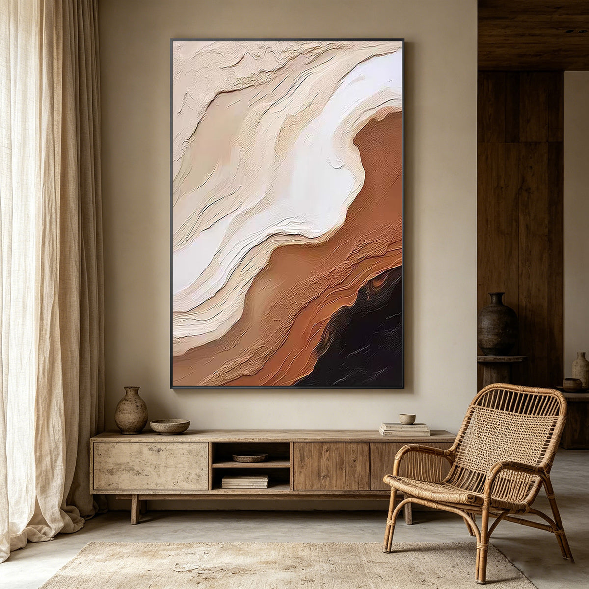 Earth tone abstract canvas home decor