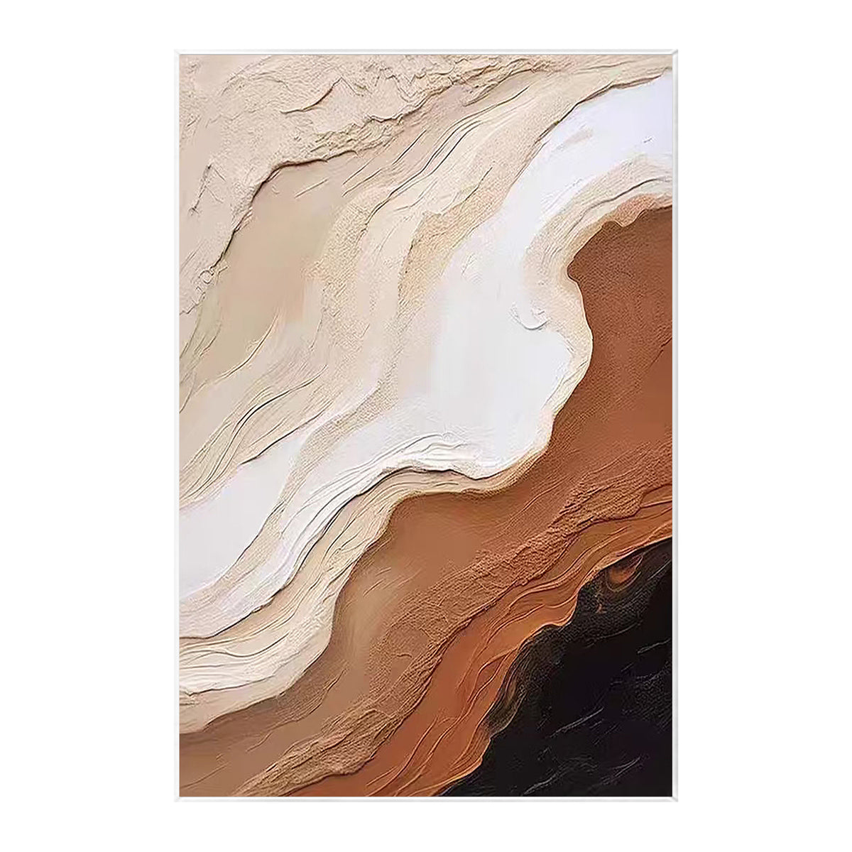 Modern neutral abstract wall art with natural mountain textures