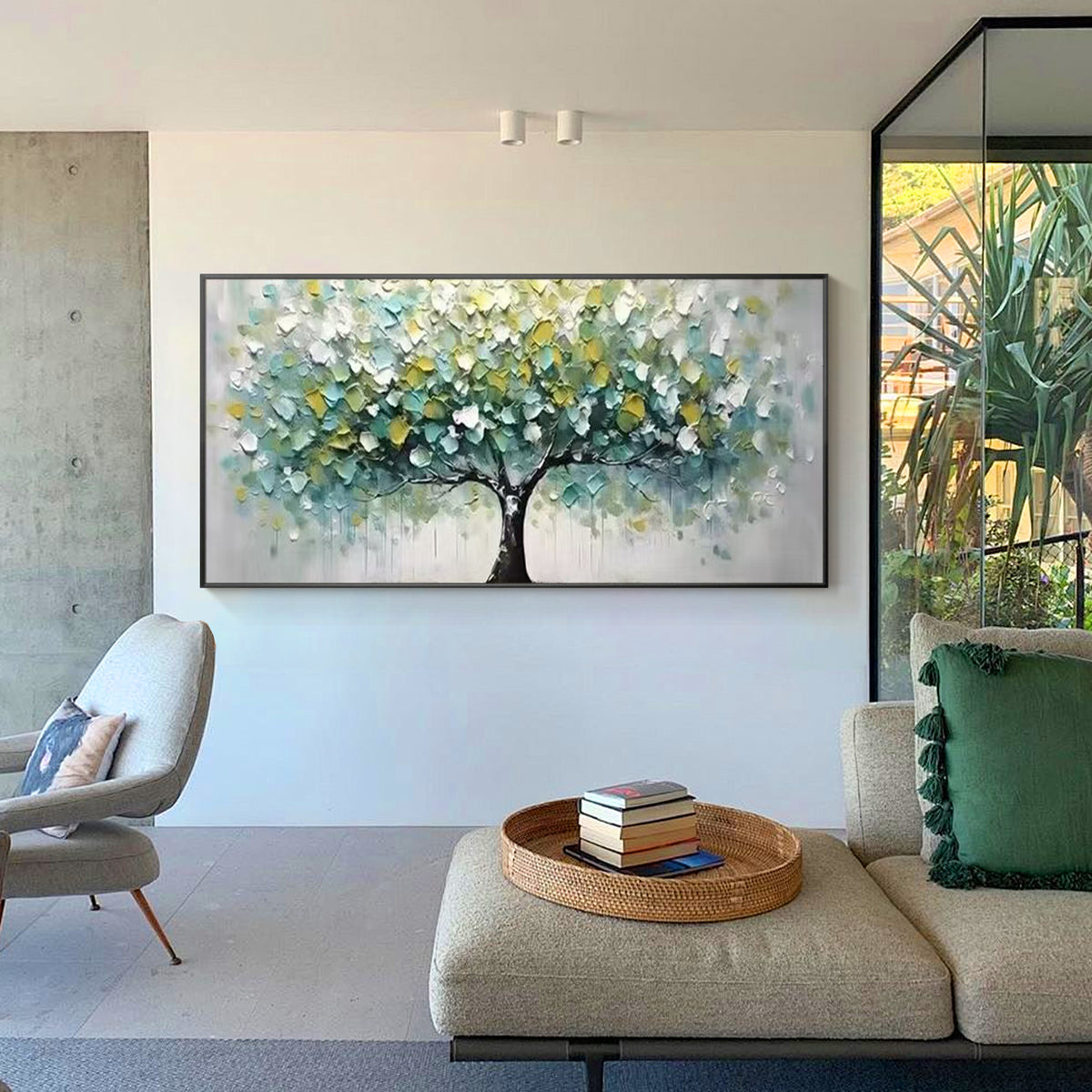 Contemporary Tree of Life painting for bedroom wall decor