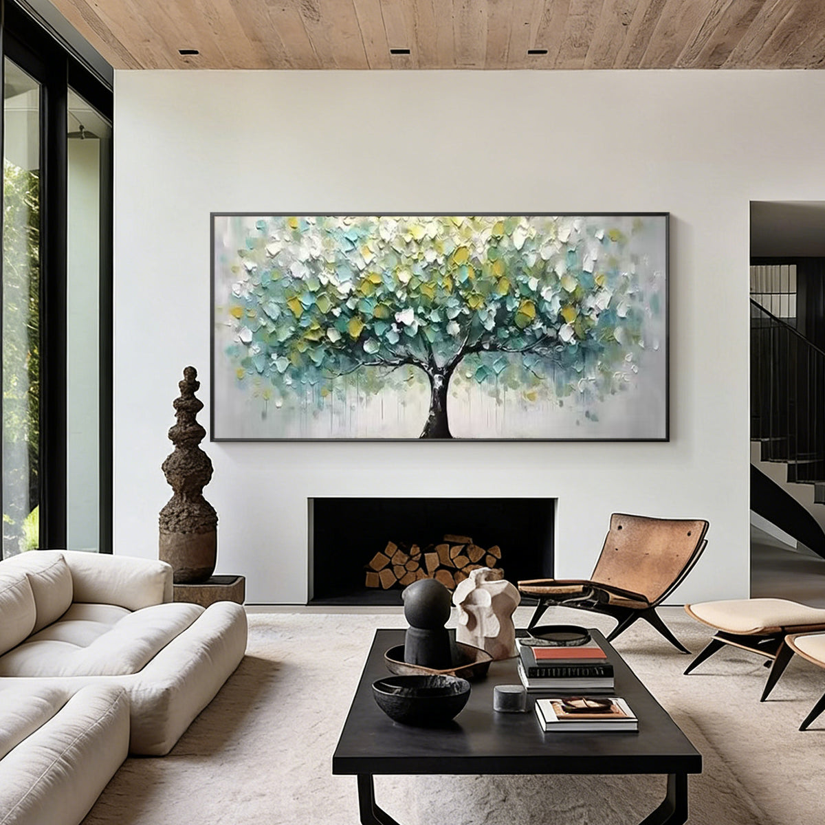 Large Tree of Life textured wall art for living room