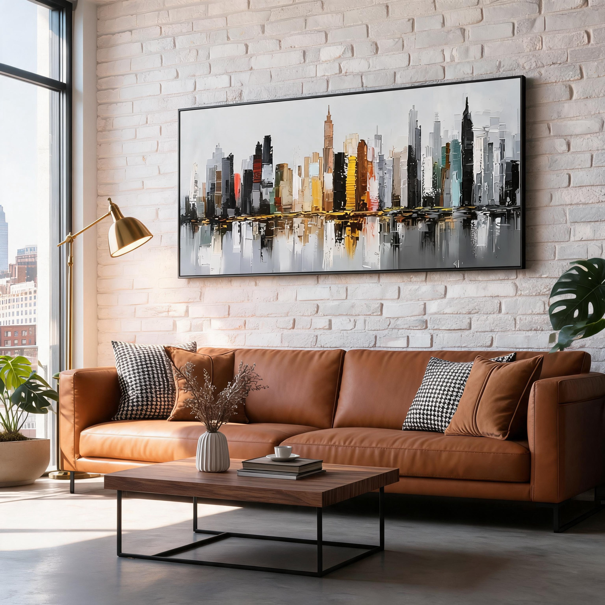 Modern New York wall decor featuring architectural abstract design