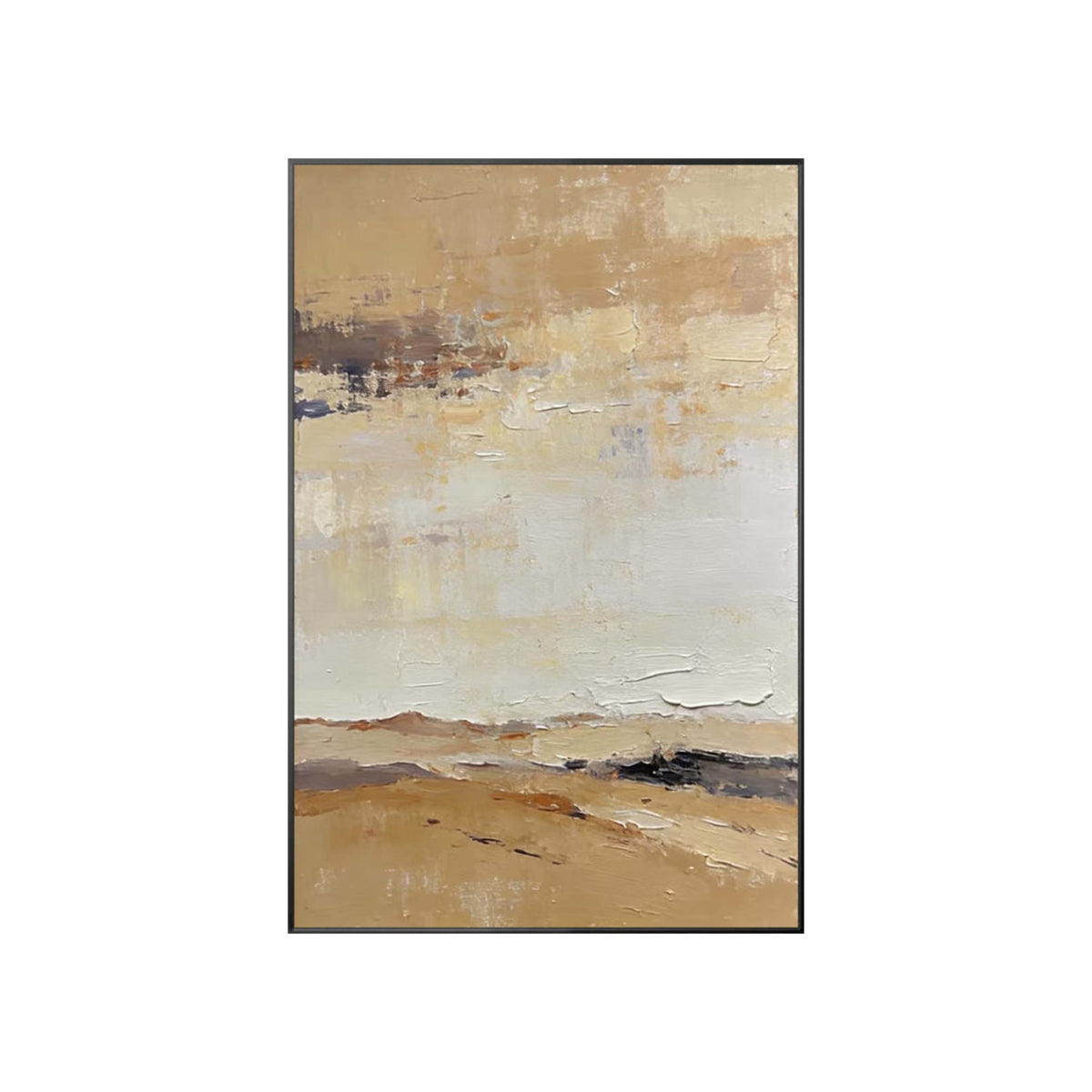 Beige Wabi Sabi textured abstract wall art in neutral earth tones