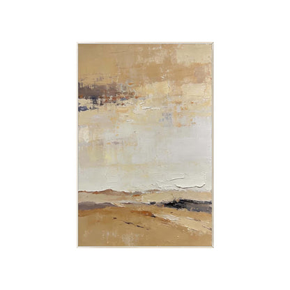 Original textured canvas artwork in beige earth tones