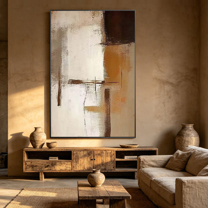 Minimalist abstract canvas with warm neutral tones
