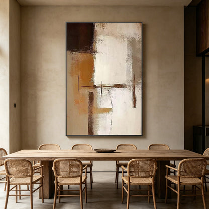 Neutral beige minimalist wall art for modern interiors