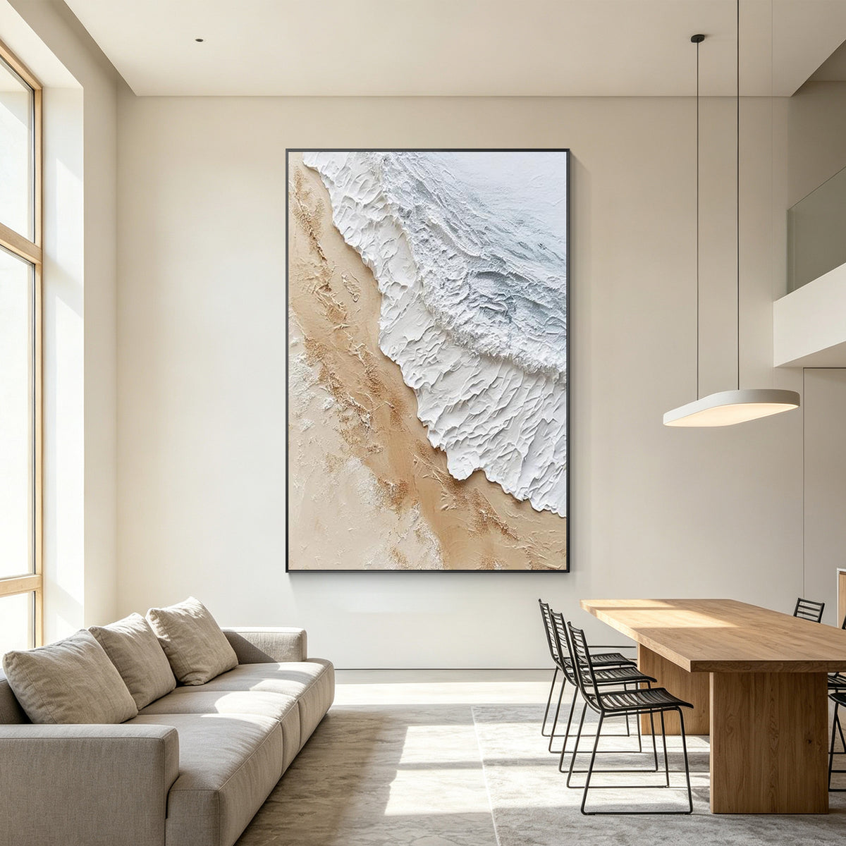 Modern textured ocean artwork designed for minimalist and contemporary home interiors.