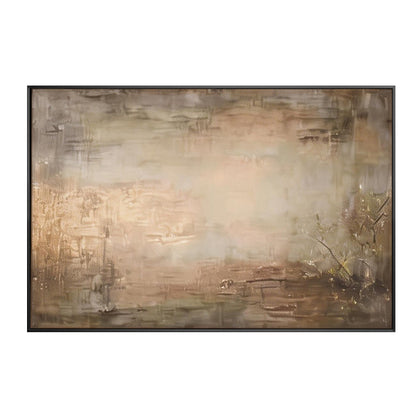 Modern organic neutral wall art in beige cream and gold tones