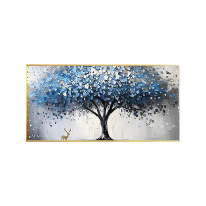 Modern textured tree canvas with serene landscape design