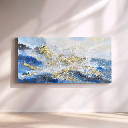 Abstract mountain landscape artwork for contemporary home interior