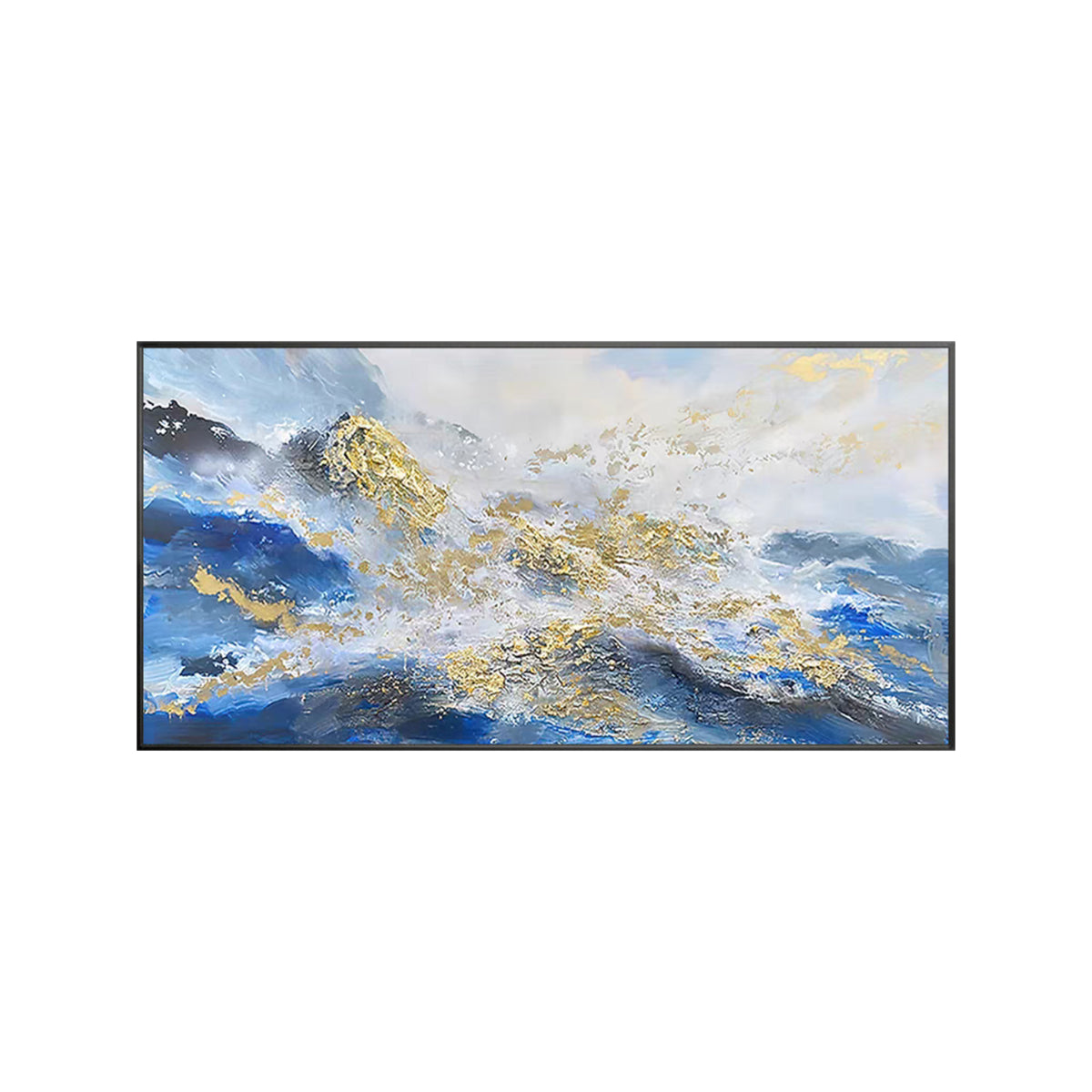 Modern mountain painting inspired by natural landscape and textures