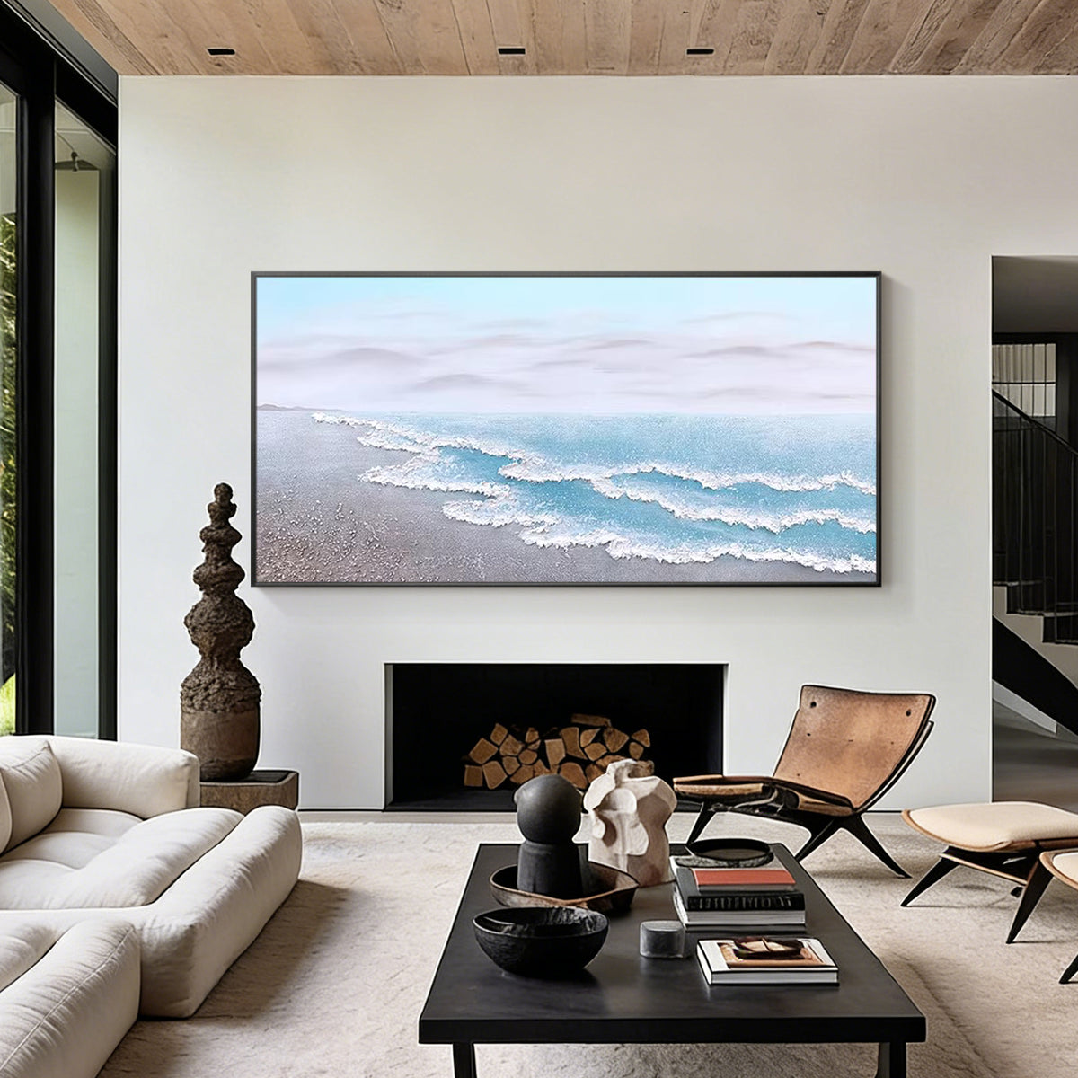 Contemporary coastal wall art for beach house decor