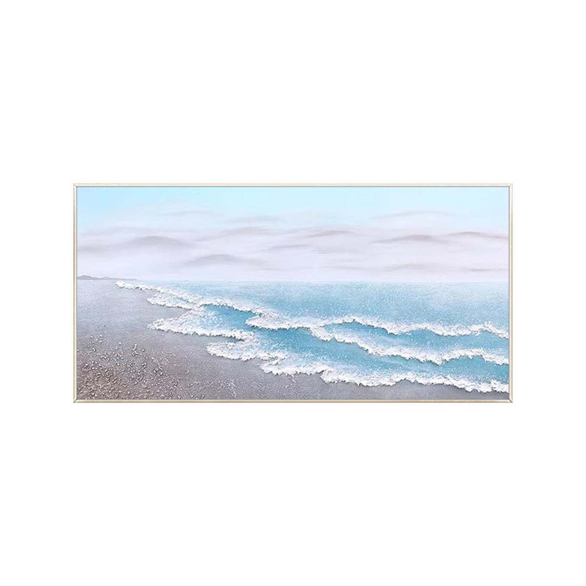 Blue gray textured beach artwork for Scandinavian home decor