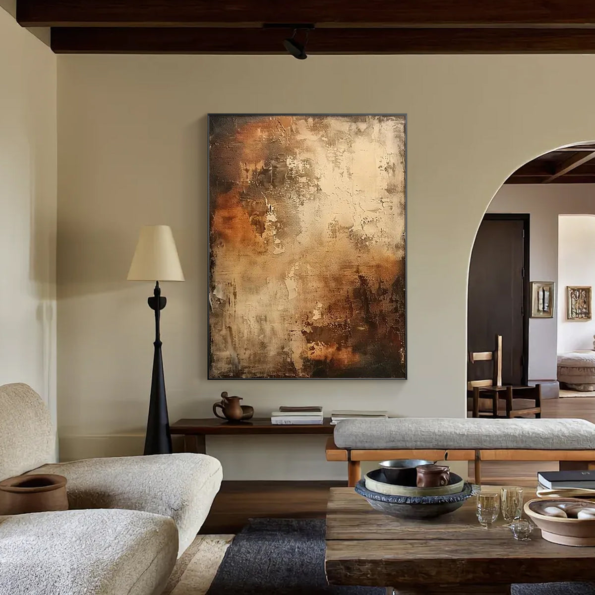 Modern textured canvas artwork for luxury home interior