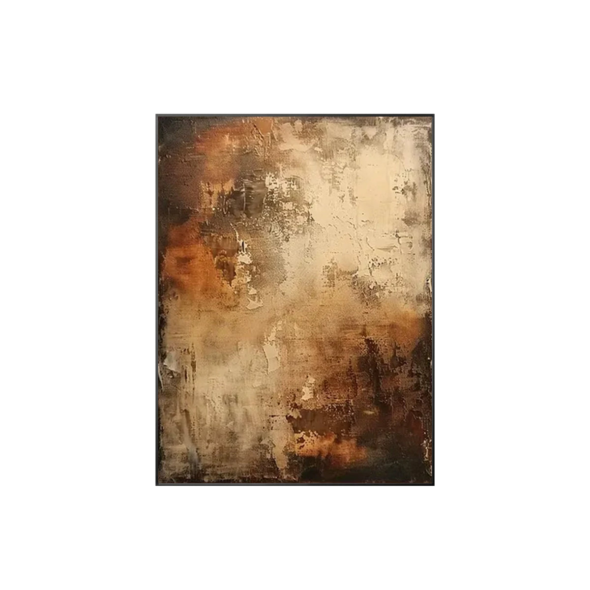 Luxury abstract artwork with brown beige and cream colors
