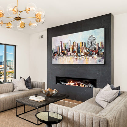 Urban skyline wall decor for office and contemporary interiors