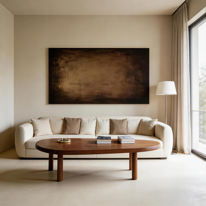 Neutral earth tone wall decor for modern living room