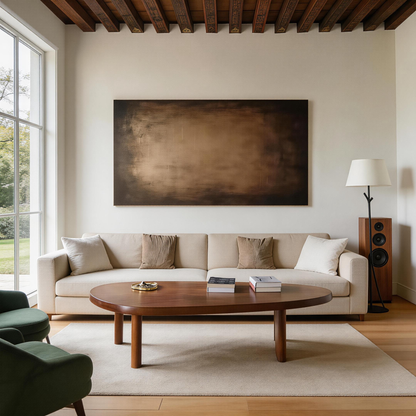 Minimalist brown wall art with warm natural colors