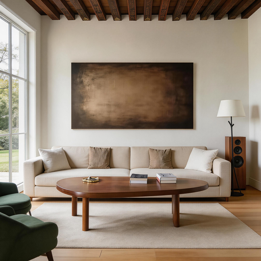 Minimalist brown wall art with warm natural colors