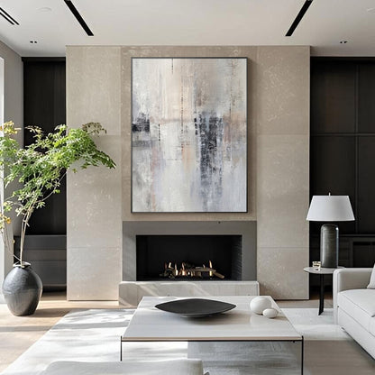 Large textured Wabi Sabi wall art in neutral tones