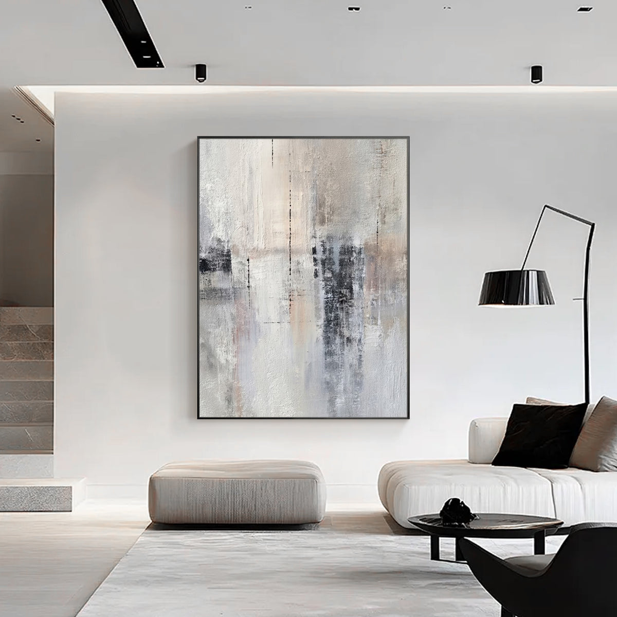 Minimalist Wabi Sabi wall decor in beige and gray tones
