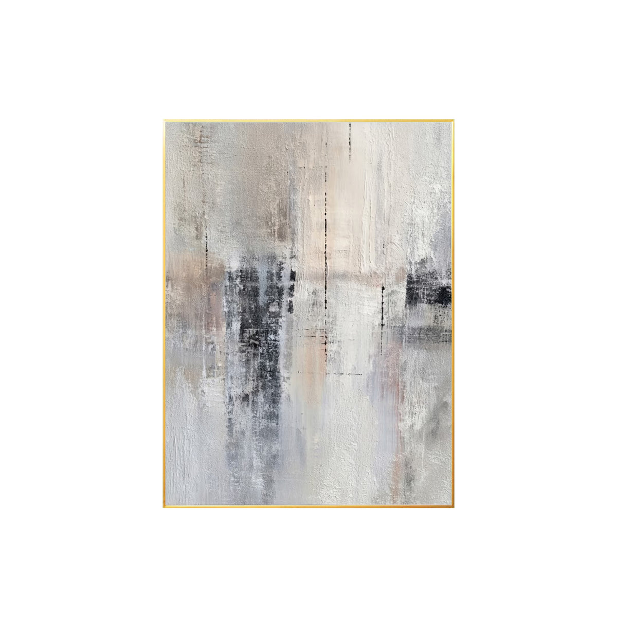 Textured beige gray canvas artwork for fireplace wall decoration