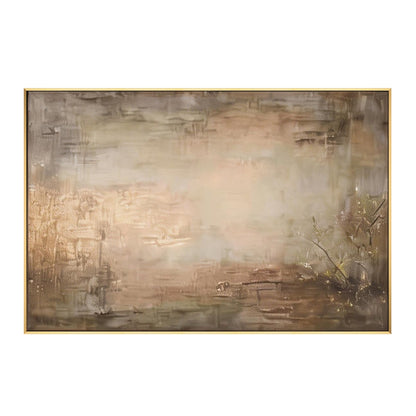 Cream beige textured abstract canvas wall art for Japandi home decor