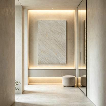 Contemporary gold leaf artwork for minimalist interior design