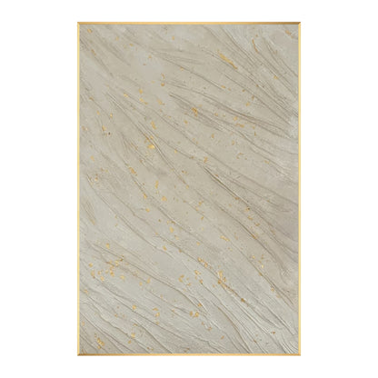 Gold abstract leaf wall art with neutral beige canvas for modern living room decor
