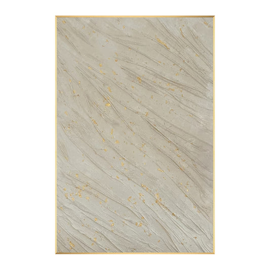 Gold abstract leaf wall art with neutral beige canvas for modern living room decor