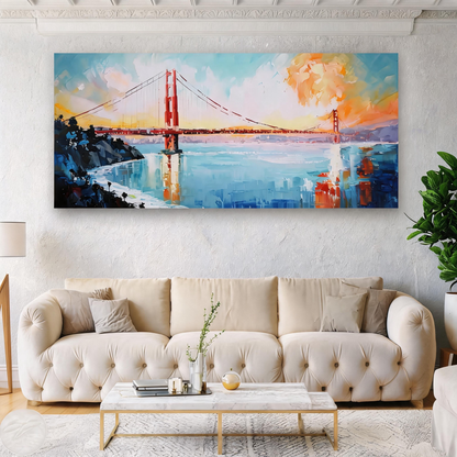 Golden Gate Bridge painting for contemporary home decor