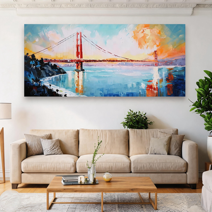 vUrban San Francisco skyline wall art with blue tones