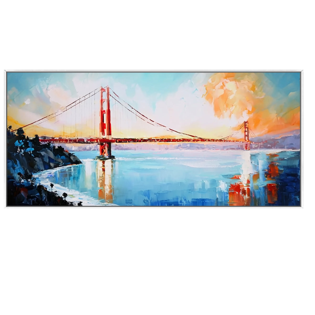 Golden Gate Bridge canvas wall art featuring San Francisco cityscape