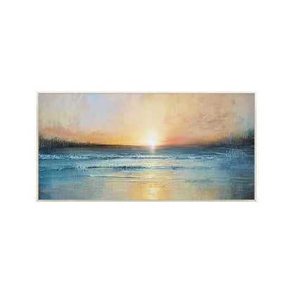 Contemporary textured ocean painting living room wall decor
