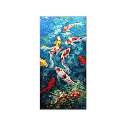 Contemporary koi artwork for bedroom and living room walls