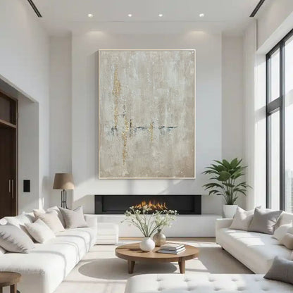 Luxury neutral textured wall art in beige and ivory tones