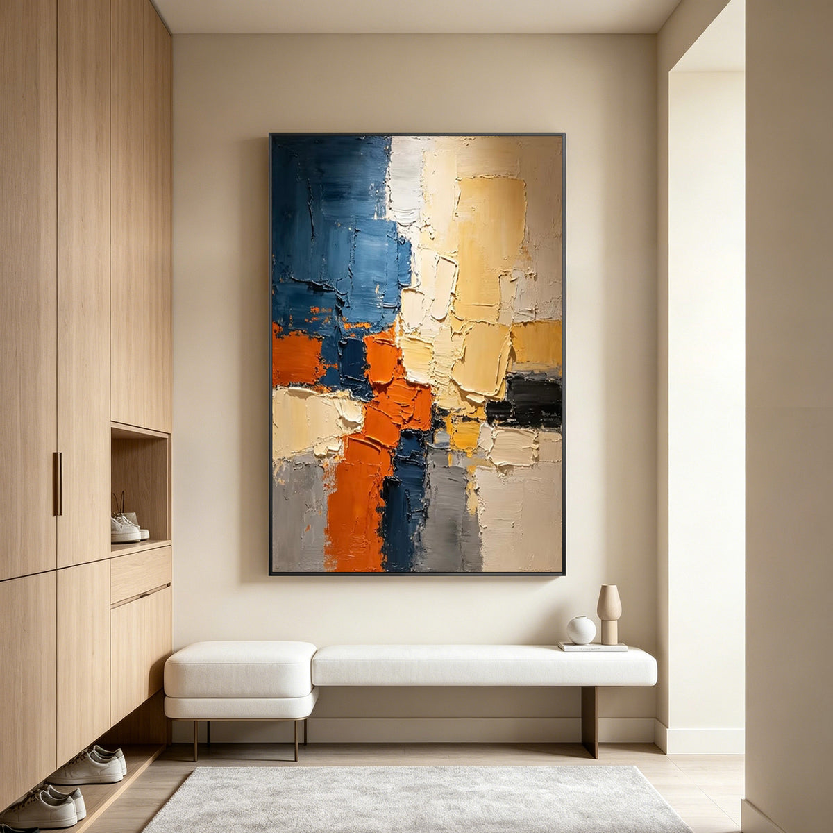 Neutral tone abstract painting for contemporary home decor
