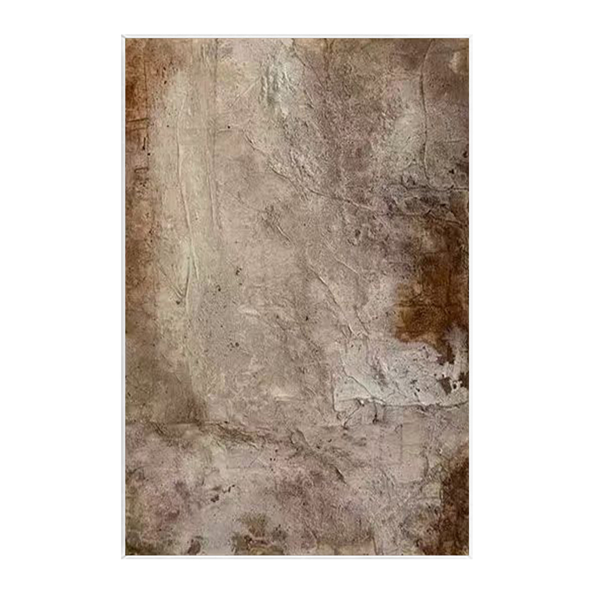 Modern textured Wabi Sabi wall art in cream beige gold and brown
