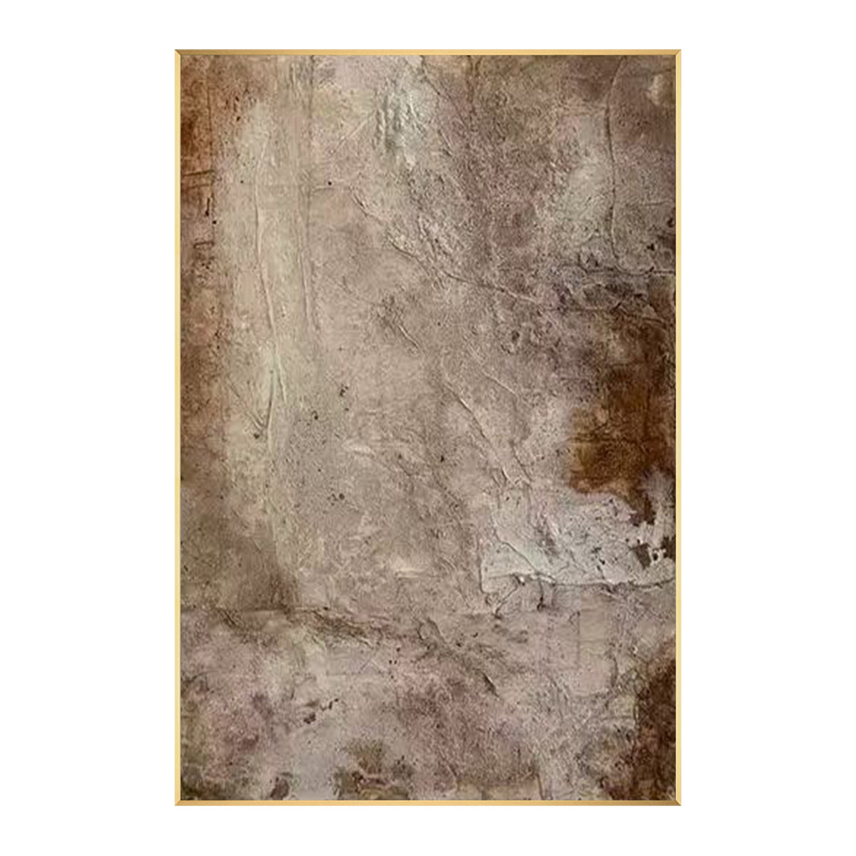 Modern organic abstract wall painting with earthy neutral colors