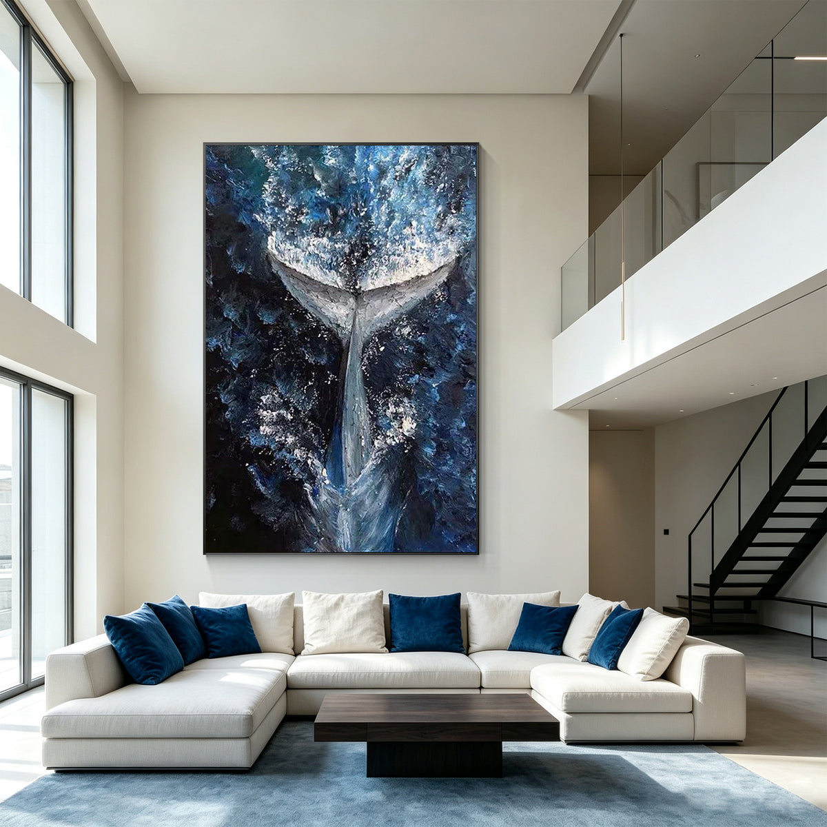 Contemporary marine animal painting for beach house decor